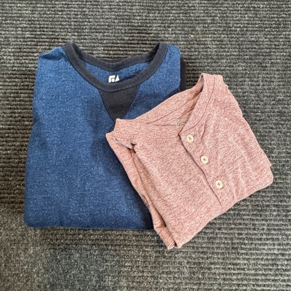 Boys Free Assembly Sweatshirt & Wonder Nation Henley Bundle Sz L 10-12 Blue Red - Picture 2 of 5